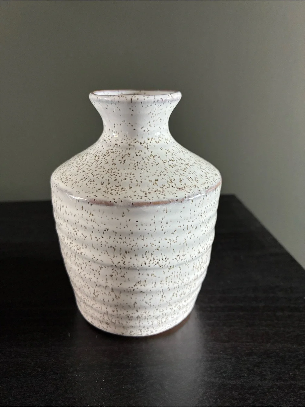 Neutral Speckled Ceramic Bud Vases (2)